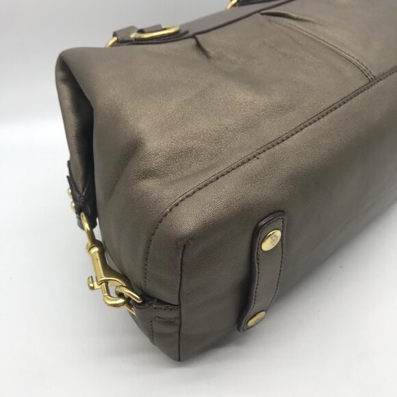 Coach Ashley Metallic Pewter Convertible Top Handle Shoulder  Coach Ashley Metallic Pewter Convertible Top Handle Shoulder Bag F15445